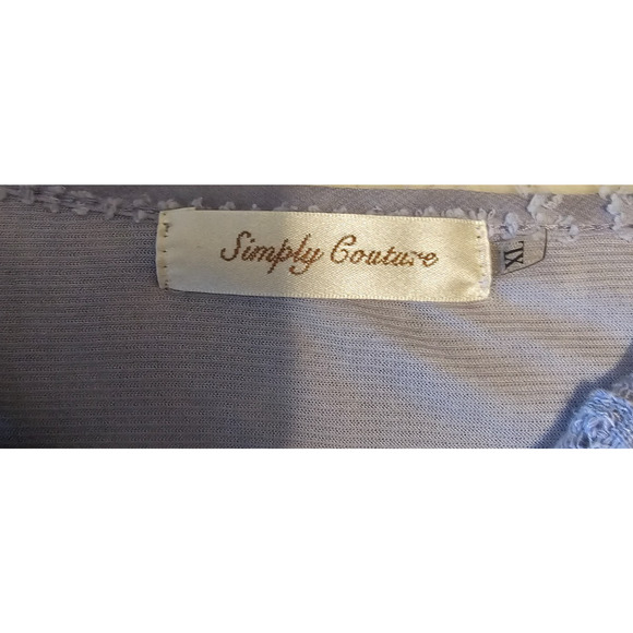 Simply Couture Gray Floral Lace Tunic Top Size XL Fairy Whimsy Boho Artsy Dainty - Picture 4 of 5